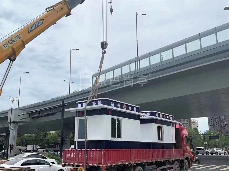 浙江杭州交警岗亭现场安装
