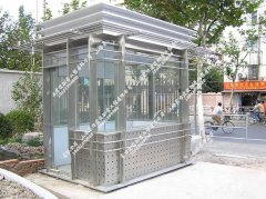 上海体育中心定制不锈钢玻璃岗亭