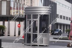 中寰广场定制圆弧钢结构岗亭